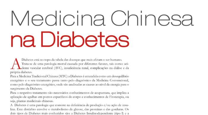 Medicina Chinesa na Diabetes